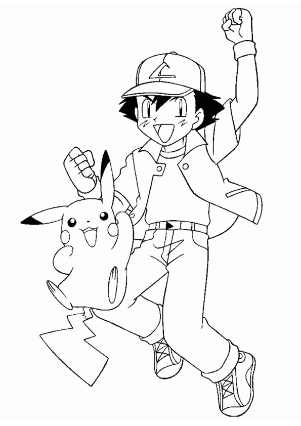 pokemon coloring pages pikachu and ash - Google Search  Pokemon coloring  pages, Pokemon coloring, Cartoon coloring pages