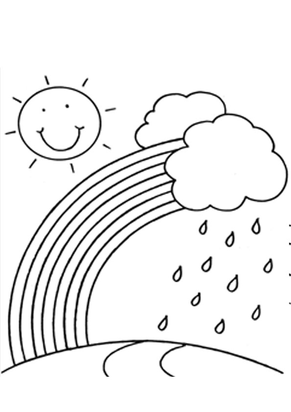 coloring pages  rainbow with the sun coloring page