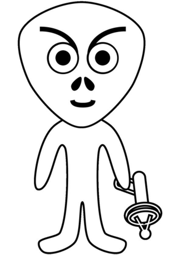 alien head coloring pages