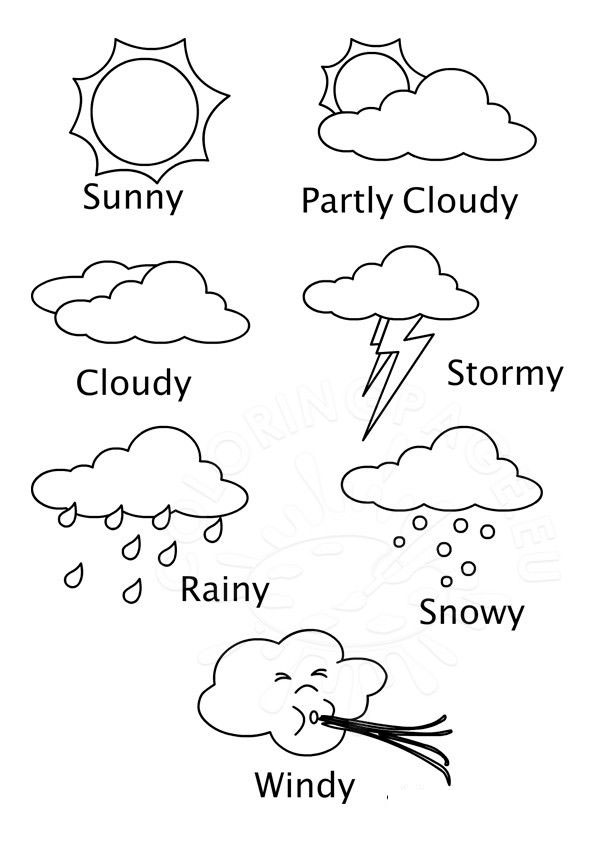 Weather Printable Coloring Sheets - DIGITAL DOWNLOAD