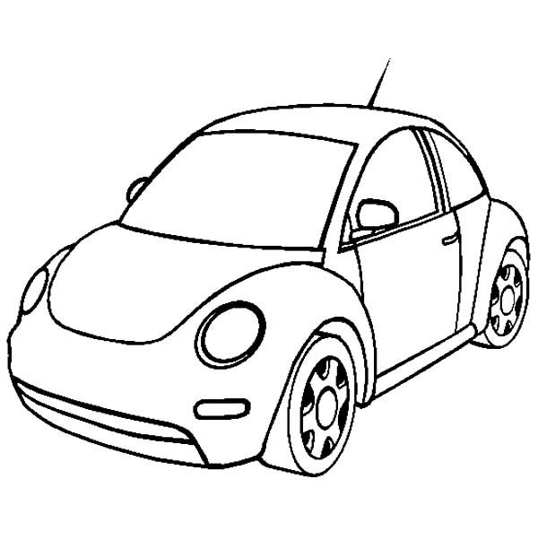 Fancy Plush Design Volkswagen Beetle Coloring Pages coloring page
