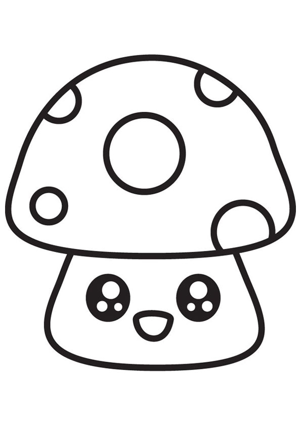 Coloring Pages | Cute Mushroom Coloring Page