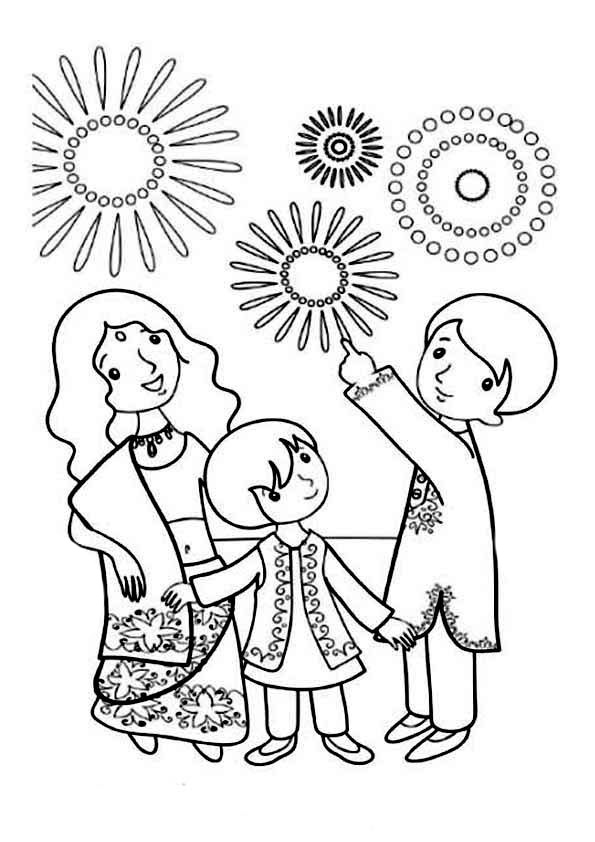 diwali black and white clipart