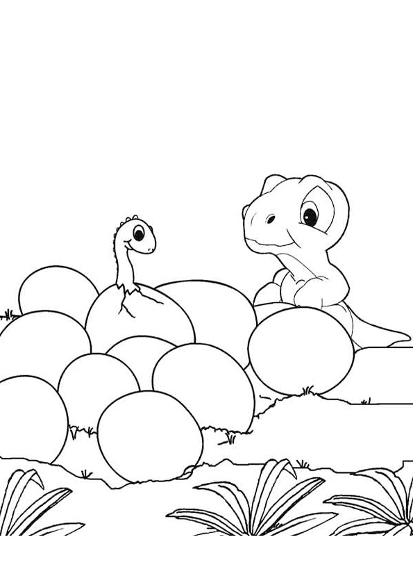 Dinosaur with Baby Coloring Pages coloring page