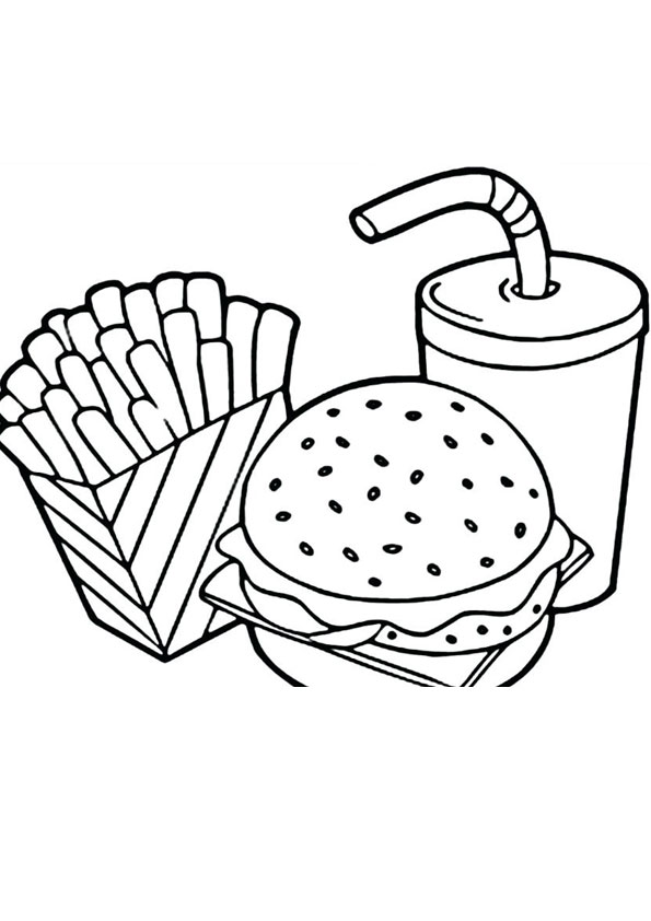 Download Coloring Pages Fast Food Coloring Page