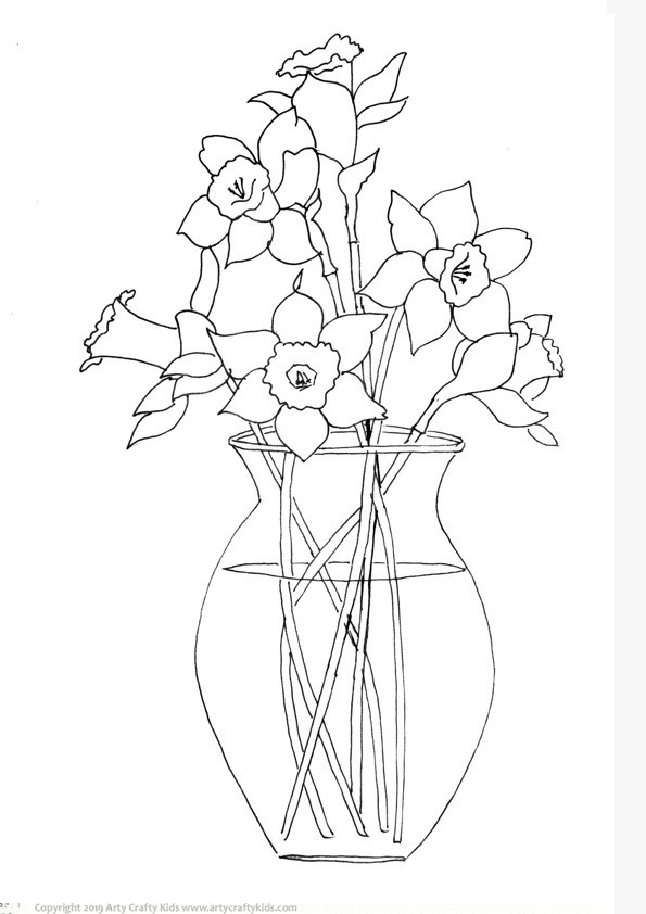 How to Draw a Flower vase Easy for Kids | Cute Little Drawings - YouTube