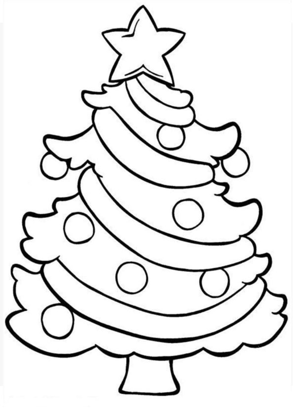 Christmas Tree Coloring Page For Kids