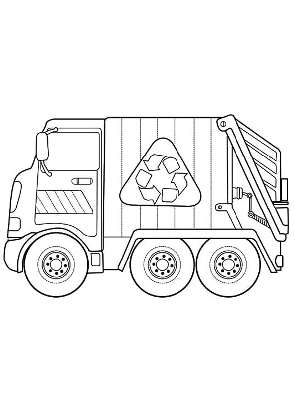 Coloring Pages Garbage Truck Coloring Page