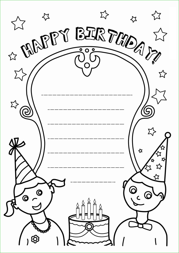 Coloring Pages Happy Birthday Greeting Card Coloring Pages
