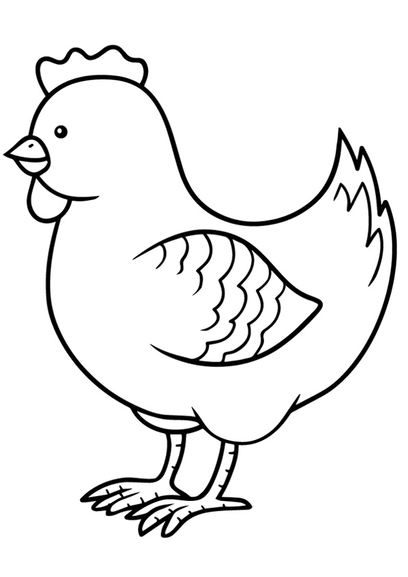 Coloring Pages | Printable Hen Coloring Page Preschool