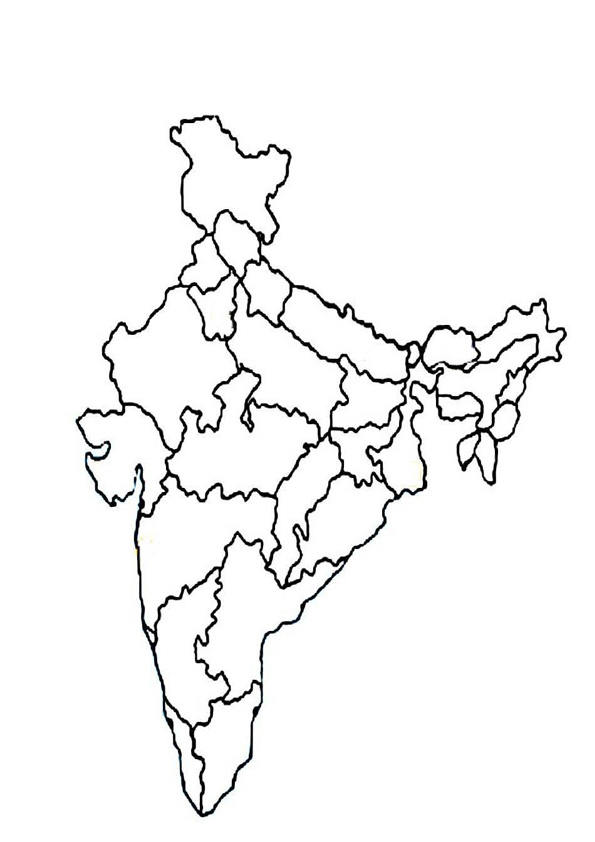 Coloring Pages | Map of India Coloring Page