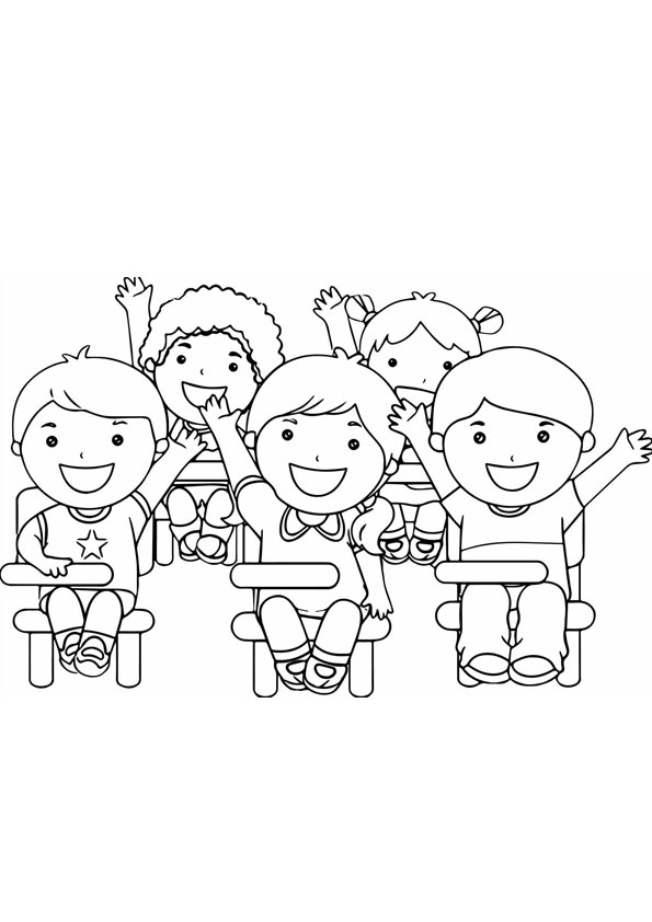 Kids in School Coloring Page coloring page