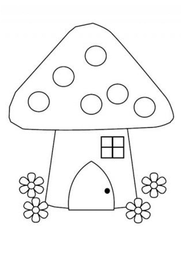 Download Coloring Pages | Mushroom House Coloring Page