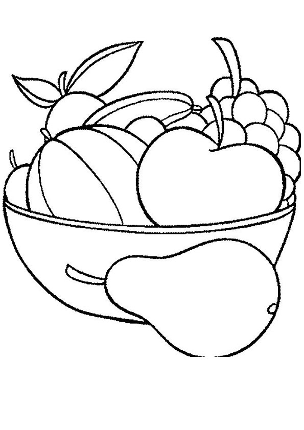 Fruit Plate Coloring Pages - Free Printable Coloring Pages