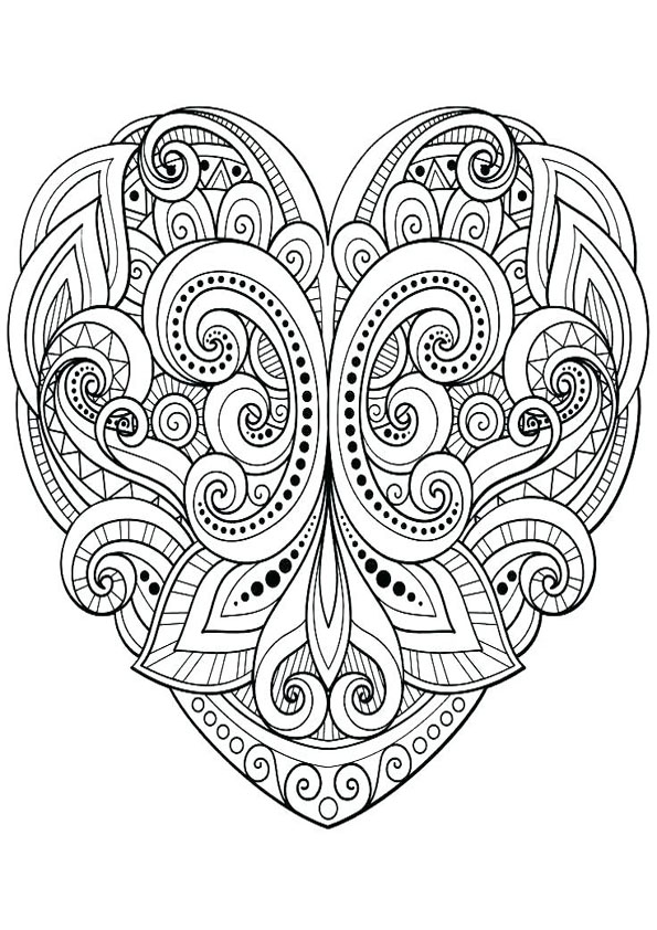 Printable Heart Coloring Pages For Adults
