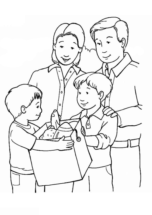 Coloring Pages - Happy Family Art