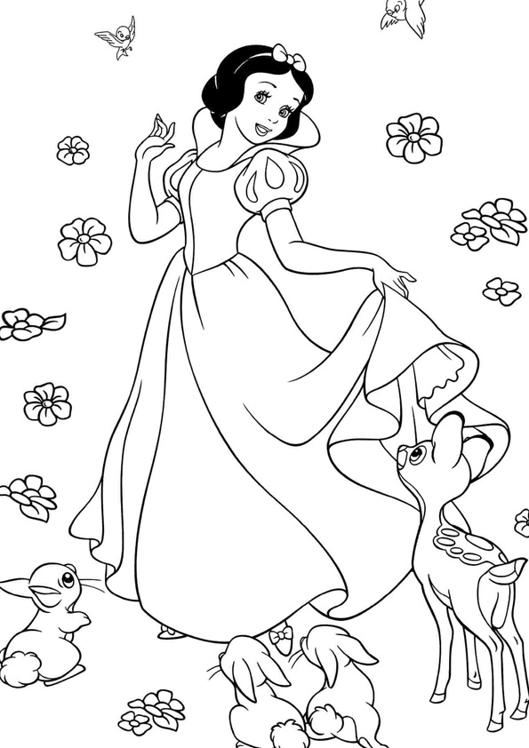 Printable Snow White Coloring Pages for Kids coloring page