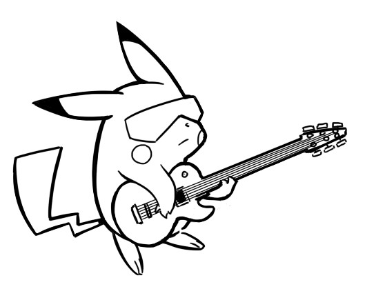 coloring pages  rockstar pikachu coloring pages