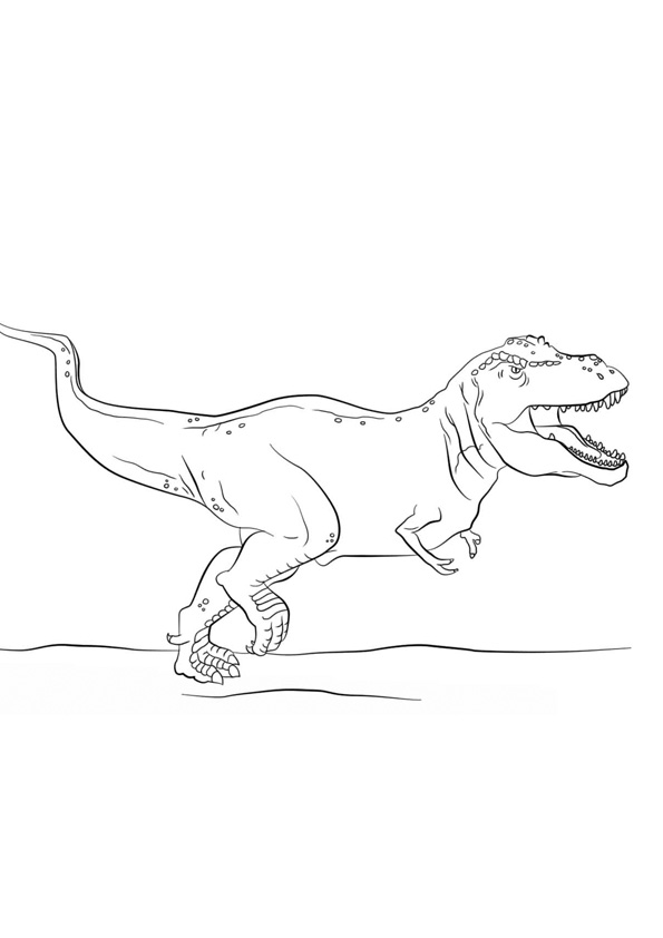 Download Coloring Pages | Running Dinosaur Coloring Pages for Kids