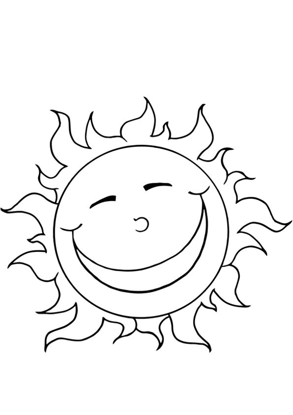 Coloring Pages | Smiling Sun Coloring Page