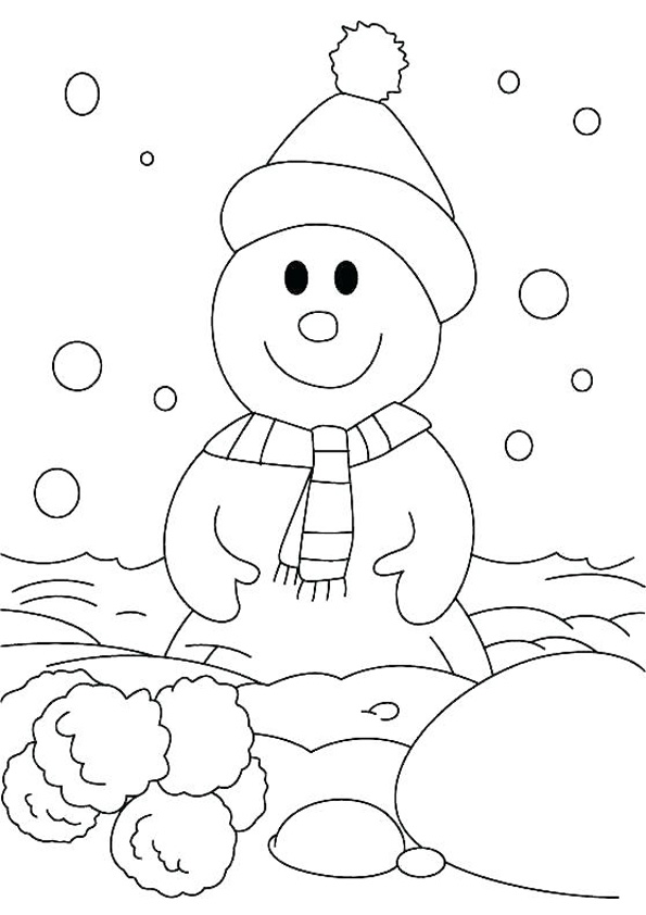 snowy coloring page