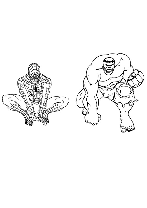 880  Coloring Pages Hulk And Spiderman  Best HD