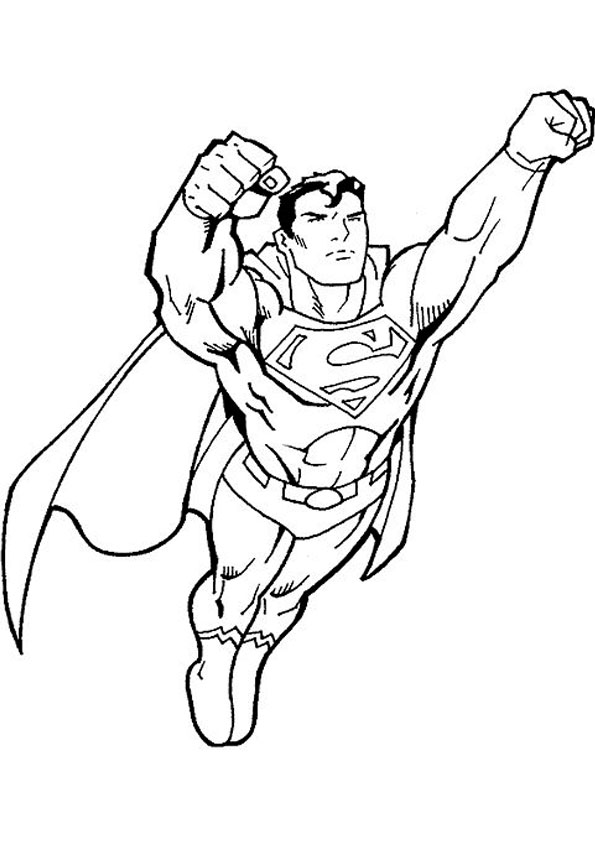 Coloring Pages | Super Hero Flying Coloring Page